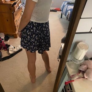 Retro Blue Floral Mini Skirt